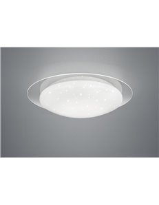 Frodo plafoniera led diffusore bianco effetto stelle con bordo trasparente e telecomando multifunzione d.48 Moderno LED