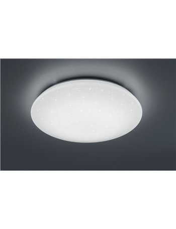 Fuji plafoniera led diffusore metacrilato bianco effetto cielo stellato con telecomando con funzioni di variazione luce calda e 