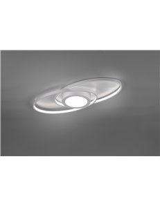 Galaxy plafoniera led doppia ellisse alluminio con luce centrale e regolazione intensita' con interruttore l.57cm Moderno LED