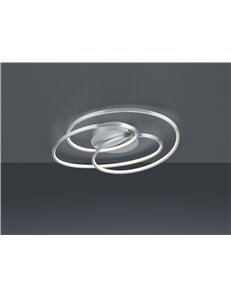 Gale plafoniera led acciaio satinato cerchi concentrici con regolazione intensita' con interruttore d.60cm Moderno LED
