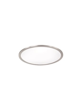 Griffin plafoniera led tonda bordo colore acciaio con smart control molteplici funzioni "wiz" d. 40cm Moderno LED