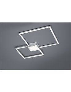 Hydra plafoniera led metallo acciaio doppio quadrato luce centrale dimmerabile con interr. 65cmx65cm Moderno LED 2