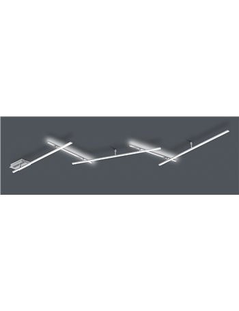 Indira plafoniera applique anche retro illuminata con 5 bacchette orientabili acciaio satinato l. 245cm Moderno LED