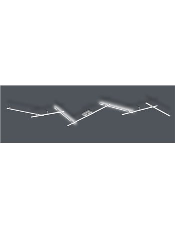 Indira plafoniera applique anche retro-illuminata con 7 bacchette orientabili acciaio satinato l. 345cm Moderno LED
