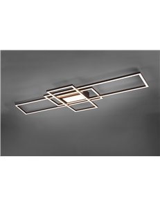 Irvine plafoniera led 3 rettangoli antracite con luce centrale con telecomando multifunzione regolazione intensita' e temperatur