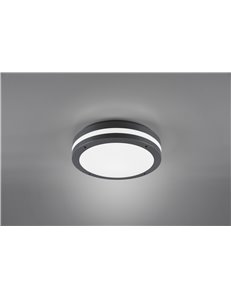 Kendal plafoniera led da esterno metacrilato nero d. 30 ip55 Moderno LED