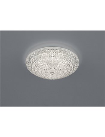 Kuma plafoniera led tonda diffusore Metacrilato effetto cristallo d. 28 Moderno LED