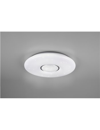 Lia plafoniera led con tecnologia multifunzione " wiz " diffusore effetto cielo stellato e centrale effetto cristallo d. 41cm Mo