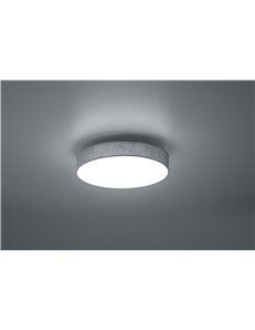 Lugano plafoniera led diffusore stoffa grigia e acrilico d. 40cm Moderno LED