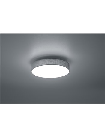 Lugano plafoniera led diffusore stoffa grigia e acrilico d. 40cm Moderno LED