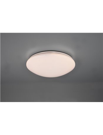 Lukida plafoniera led tonda diffusore metacrilato satinato con telecomando con funzioni di variazione luce calda e fredda, regol