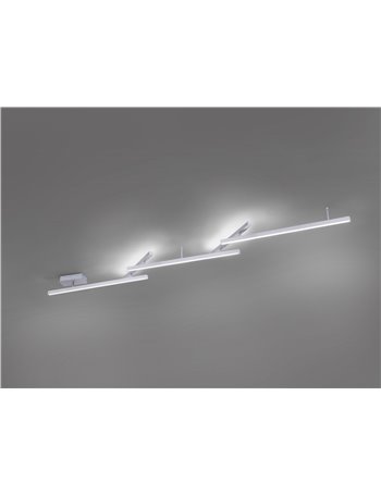 Melby plafoniera led bacchette acciaio satinato regolabili con emissione di luce diretta ed indiretta con smart control moltepli