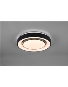 Mona plafoniera led con tecnologia multifunzione " wiz " diffusore effetto cielo stellato e bordo nero opaco d. 38cm Moderno LED 2
