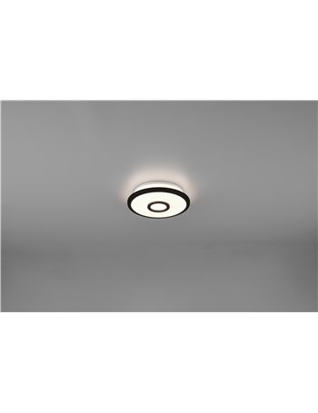 Okinawa plafoniera led diffusore bianco effetto cielo stellato con bordo nero opaco dimmerabile con interruttore d.21 Moderno LE