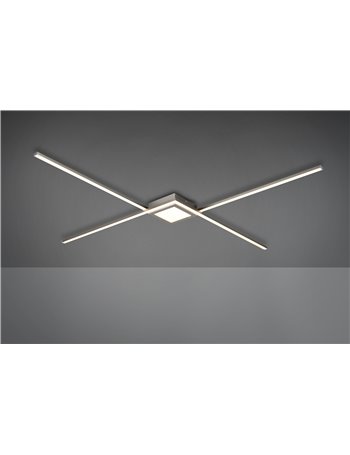 Oxford plafoniera applique ad  x  acciaio satinato l. 102cm Moderno LED