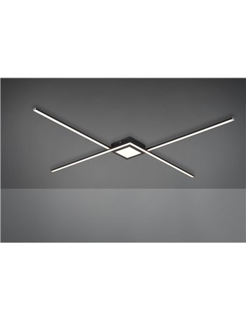 Oxford plafoniera applique ad  x antracite l. 102cm Moderno LED
