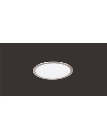 Phoenix plafoniera led tonda dimmerabile acciaio diff. Bianco d. 30 Moderno LED