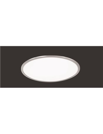 Phoenix plafoniera led tonda dimmerabile acciaio diff. Bianco d. 62 Moderno LED