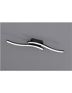 Route plafoniera led 2 bacchette ondulate antracite l. 54cm Moderno LED