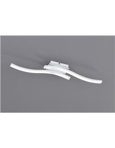 Route plafoniera led 2 bacchette ondulate bianca l. 54cm Moderno LED