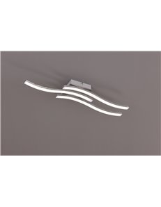 Route plafoniera led 3 bacchette ondulate acciaio satinato l. 54cm Moderno LED
