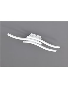Route plafoniera led 3 bacchette ondulate bianca l. 54cm Moderno LED