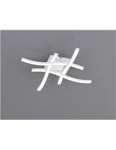 Route plafoniera led 4 bacchette ondulate bianca 45,2cmx45,2cm Moderno LED