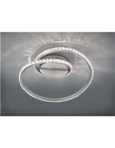 Rubin plafoniera led alluminio satinato effetto cristallo con telecomando luce bianca dimmerabile rgb luce notturna d.45cm Moder