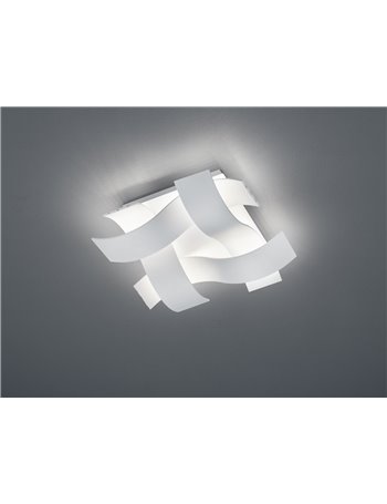 Ruby plafoniera led quadrata bianca onde l. 35cmx35cm Moderno LED