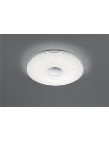 Seiko plafoniera led diffusore rotondo effetto cielo stellato con applicazioni effetto diamante con telecomando multifunzione d.