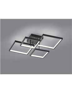 Sorrento plafoniera led 4 quadrati nera con regolazione intensita' con interruttore l.52x52cm Moderno LED