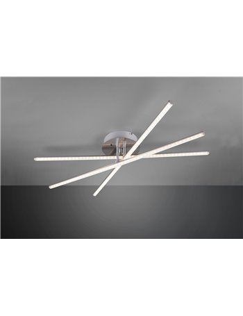 Strada plafoniera led 3 bacchette orientabili con telecomando multifunzione luce naturale 4.000k + rgb d. 80 cm Moderno LED