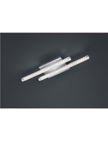 Street plafoniera cromata led integrati 2 diffusori effetto cris. 50x12,5 Moderno LED