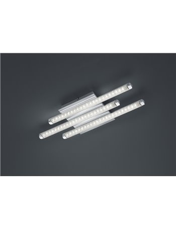 Street plafoniera cromata led integrati 3 diffusori effetto crist. 50x18 Moderno LED
