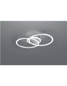 Venida plafoniera led doppio cerchio alluminio con luce centrale regolazione intensita' interruttore l.50cm Moderno LED