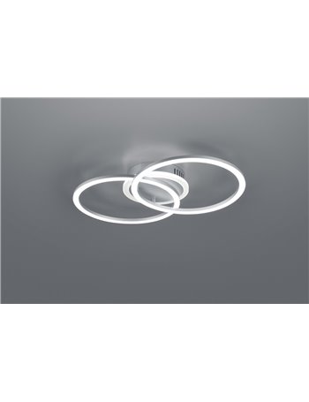 Venida plafoniera led doppio cerchio alluminio con luce centrale regolazione intensita' interruttore l.50cm Moderno LED