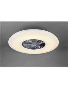 Visby ventilatore e plafoniera led con effetto cielo stellato con telecomando multifunzione regolazione intensita' e temperatura
