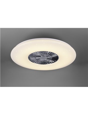 Visby ventilatore e plafoniera led con effetto cielo stellato con telecomando multifunzione regolazione intensita' e temperatura