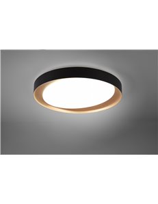 Zeta plafoniera led diffusore bianco con bordo nero e oro e telecomando multifunzione d.48,5 Moderno LED 2