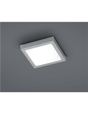 Zeus plafoniera led quadrata acciaio grande l.22,5x22,5 cm Moderno LED