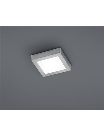 Zeus plafoniera led quadrata acciaio media l.17x17 cm Moderno LED