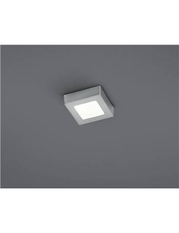 Zeus plafoniera led quadrata acciaio piccola l.12x12 cm Moderno LED