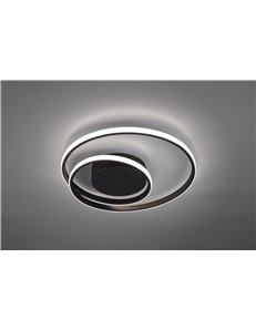 Zibal plafoniera led spirale nera con regolazione intensita' interruttore d.40cm Moderno LED