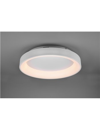 Girona plafoniera led metallo bianco opaco con telecomando multifunzione d. 60cm Moderno LED