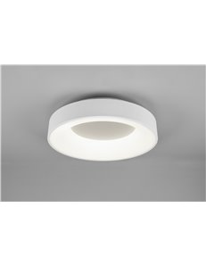 Girona plafoniera led metallo bianco opaco con variazione intensita' con interruttore a parete d. 45cm Moderno LED
