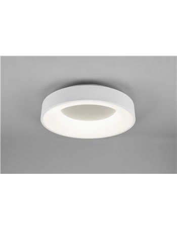Girona plafoniera led metallo bianco opaco con variazione intensita' con interruttore a parete d. 45cm Moderno LED