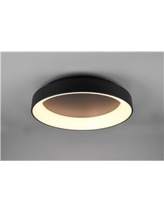 Girona plafoniera led metallo nero opaco con telecomando multifunzione d. 60cm Moderno LED