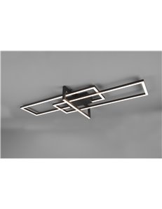 Salinas plafoniera led triplo rettangolo nera con regolazione intensita' con interruttore l. 100cm Moderno LED