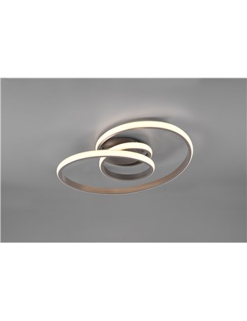 Sansa plafoniera led infinito acciaio satinato con regolazione intensita' interruttore d. 50cm Moderno LED