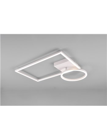 Verso plafoniera led bianca con snodo ed intensita' regolabile con interruttore l. 63cm Moderno LED